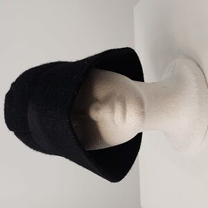 August Hats Vintage Black Wool Blend Winter Bucket Hat Cozy Warm